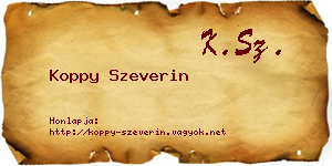 Koppy Szeverin névjegykártya